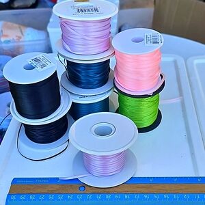 Satin Ribbon 1/8" Wide Seven Spools.  Plus extras.